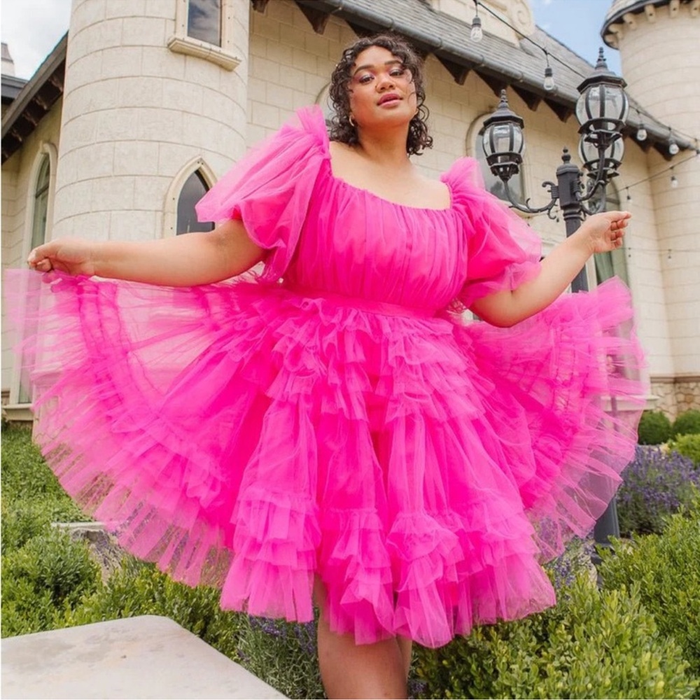 Hot Pink Ivy City Tulle Pixie Dress